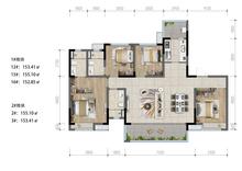 长岛荟城3期(荟瑞阁、荟骏阁、荟澜阁)4室2厅3卫154.00平户型