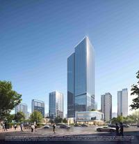 锦发南广场、锦发北广场1期效果图建筑立面1