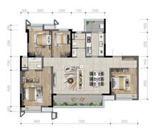 长岛荟城3期(荟瑞阁、荟骏阁、荟澜阁)4室2厅2卫136.00平户型