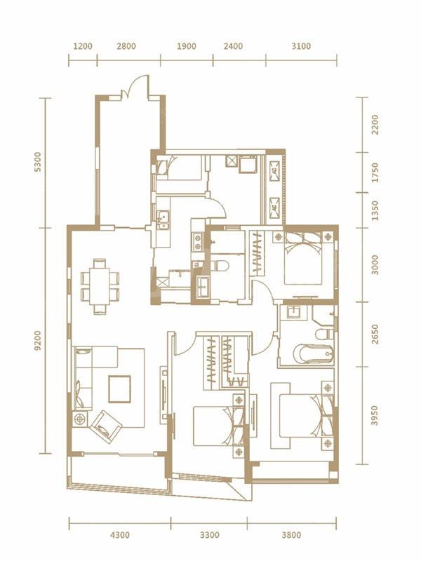 中环丰锦b2户型图,3室2厅2卫153.00平米 成都透明房产网