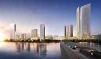 北京街效果图沿江透视效果图