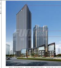 瑞升置地城北橡树林中心效果图沿街透视