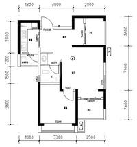 高家庄赞城1期户型图1-1-6，朝向：东南，面积：64.47平米.jpg