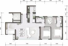 湔投.云璟1期3室2厅2卫101.00平户型