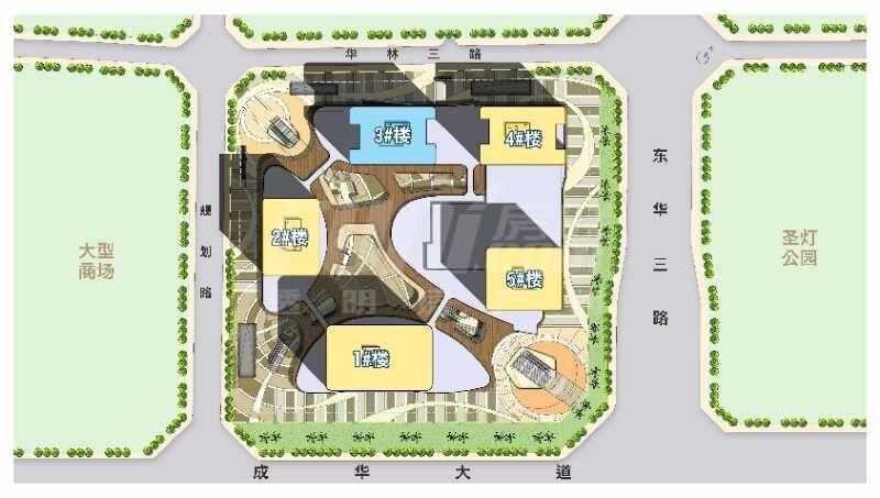 龙光世纪中心1期总平图