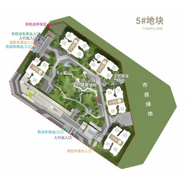天府里项目5#地块总平图