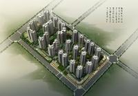 中铁丽景书香1期效果图俯瞰图