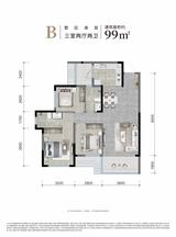 滨江玺樾小区1期 3室2厅2卫 99.00平米
