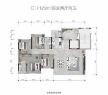 邦泰熙华天骄小区1期4室2厅2卫126.00平户型