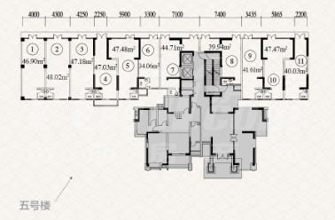 桐梓林壹号1期5栋住宅底商户型图,450.37平米 成都透明房产网