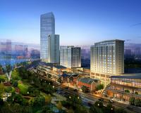 北京街效果图右视半鸟瞰效果图