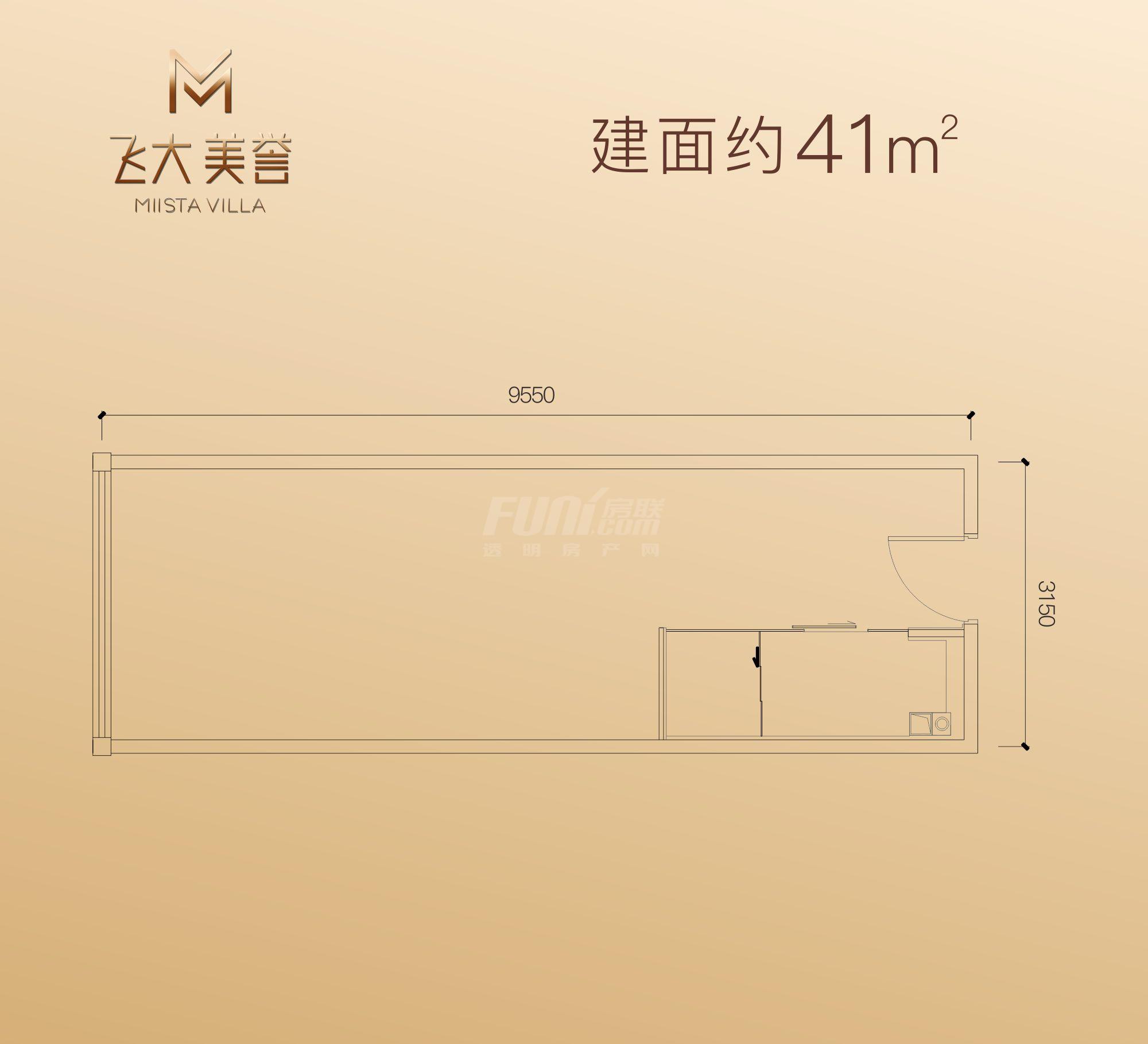 飞大美誉大厦1期飞大美誉户型图,41.00平米- 成都透明房产网