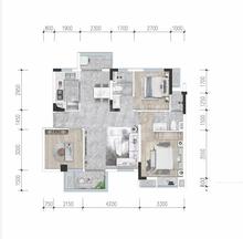 锦绣尚宸花园1期3室2厅2卫90.00平户型