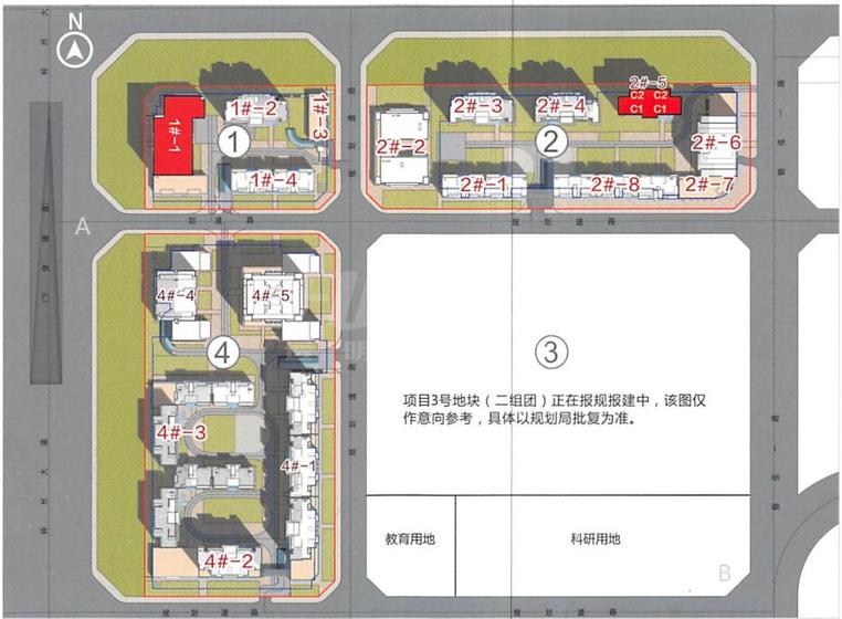 香璟台西苑1期总平图