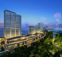北京街效果图左视半鸟瞰效果图