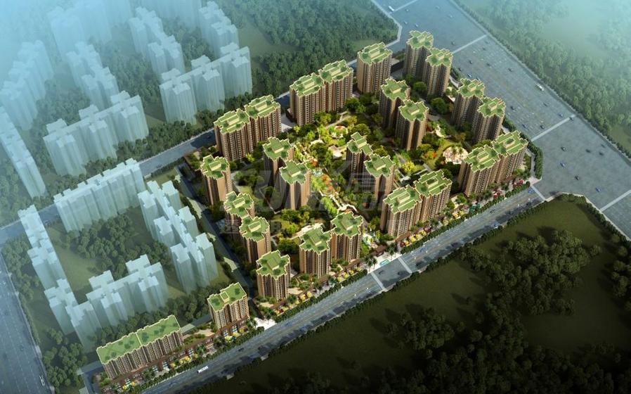 蓝润棠湖春天总平图