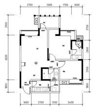 高家庄赞城1期户型图1-2-4，朝向：西北，面积：84.49、87.54平米.jpg