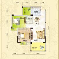 嘉和瑞景1期户型图二期6栋D2户型建筑面积72.13平方米.png