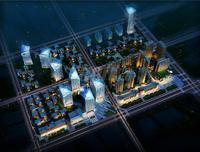 北斗七星城效果图西部北斗甲级产业园夜景鸟瞰图