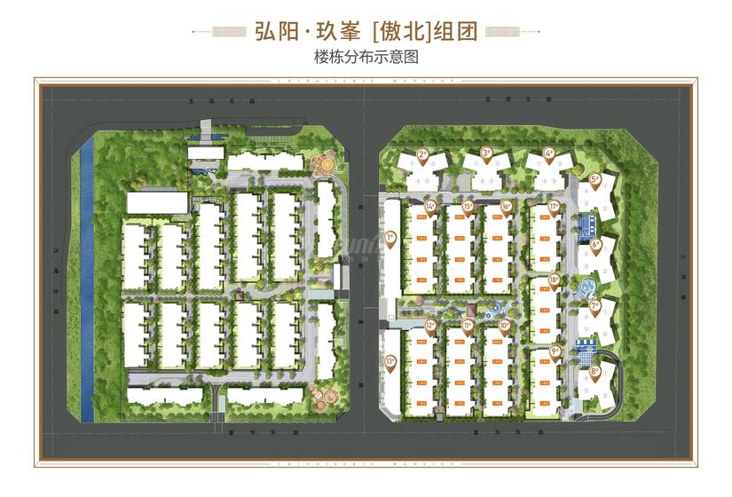 九峰上城(南、北)小区1期总平图