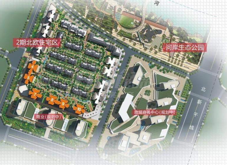 北欧知识城2期中欧住宅总平图