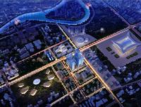 泰达时代中心效果图鸟瞰夜景图