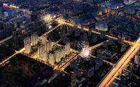 首创光和城1期效果图夜景鸟瞰图