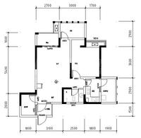 高家庄赞城1期户型图1-3-4，朝向：西北，面积：77.01、77.13平米.jpg