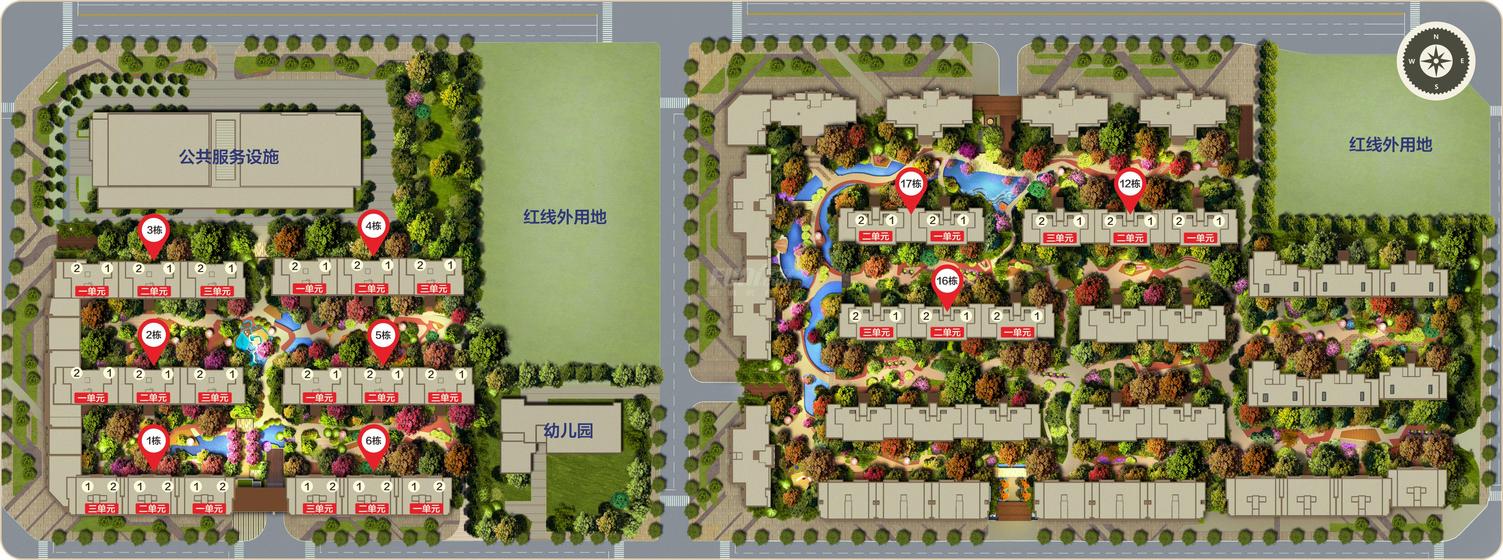 龙湖听蓝湾1期总平图