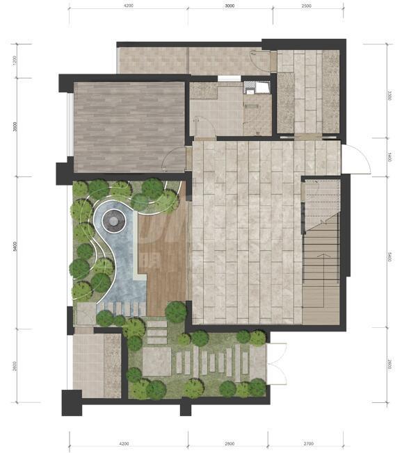 和泓麓江府1期c2户型一层户型图,160.00平米 成都透明房产网