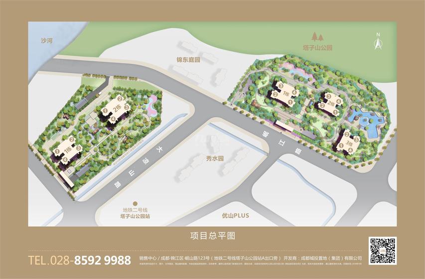 优山悦园1期总平图