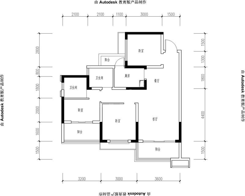 和悦澜庭1期1-1-a-a02户型图,3室2厅2卫90.00平米 成都透明房产网