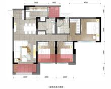 双楠悦天地逸都1期3室2厅2卫112.00平户型