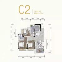 润扬观澜鹭岛名邸效果图C2户型图