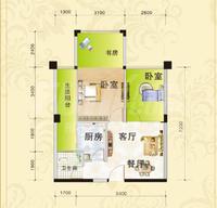 嘉和瑞景1期户型图二期8栋B4户型建筑面积43.69平方米.png