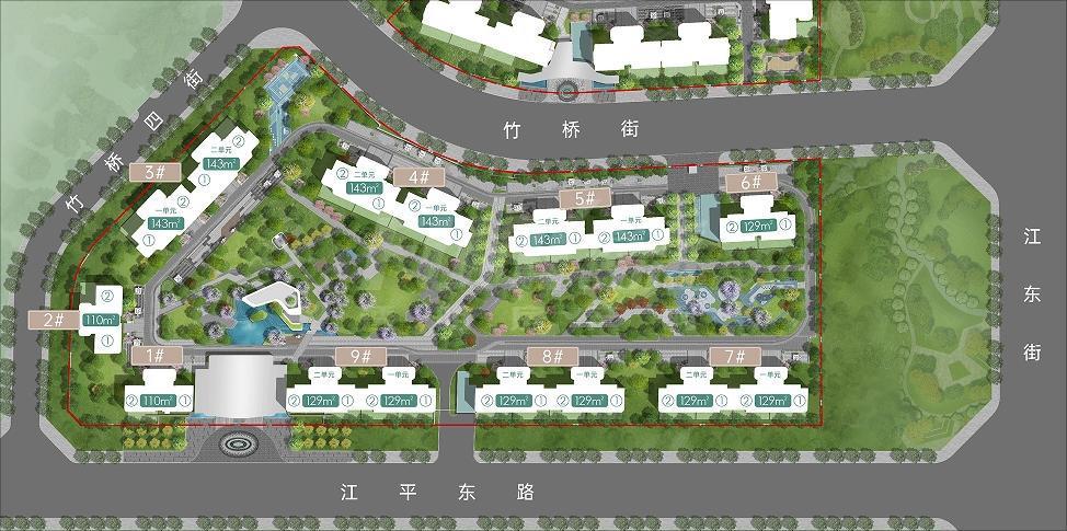 公园玖序名邸1期总平图