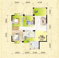嘉和瑞景1期户型图二期5栋A1户型建筑面积71.34平方米.png