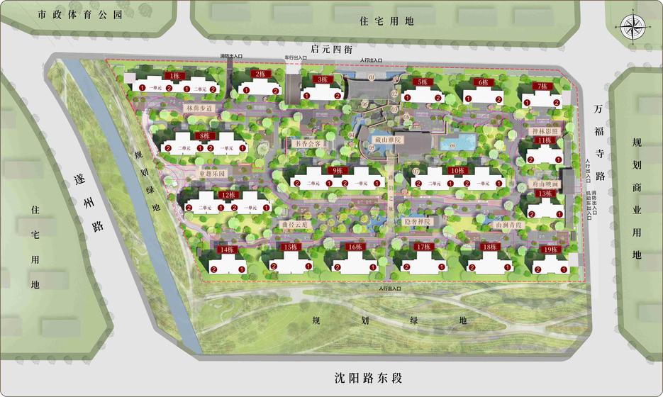建发璞云小区1期总平图