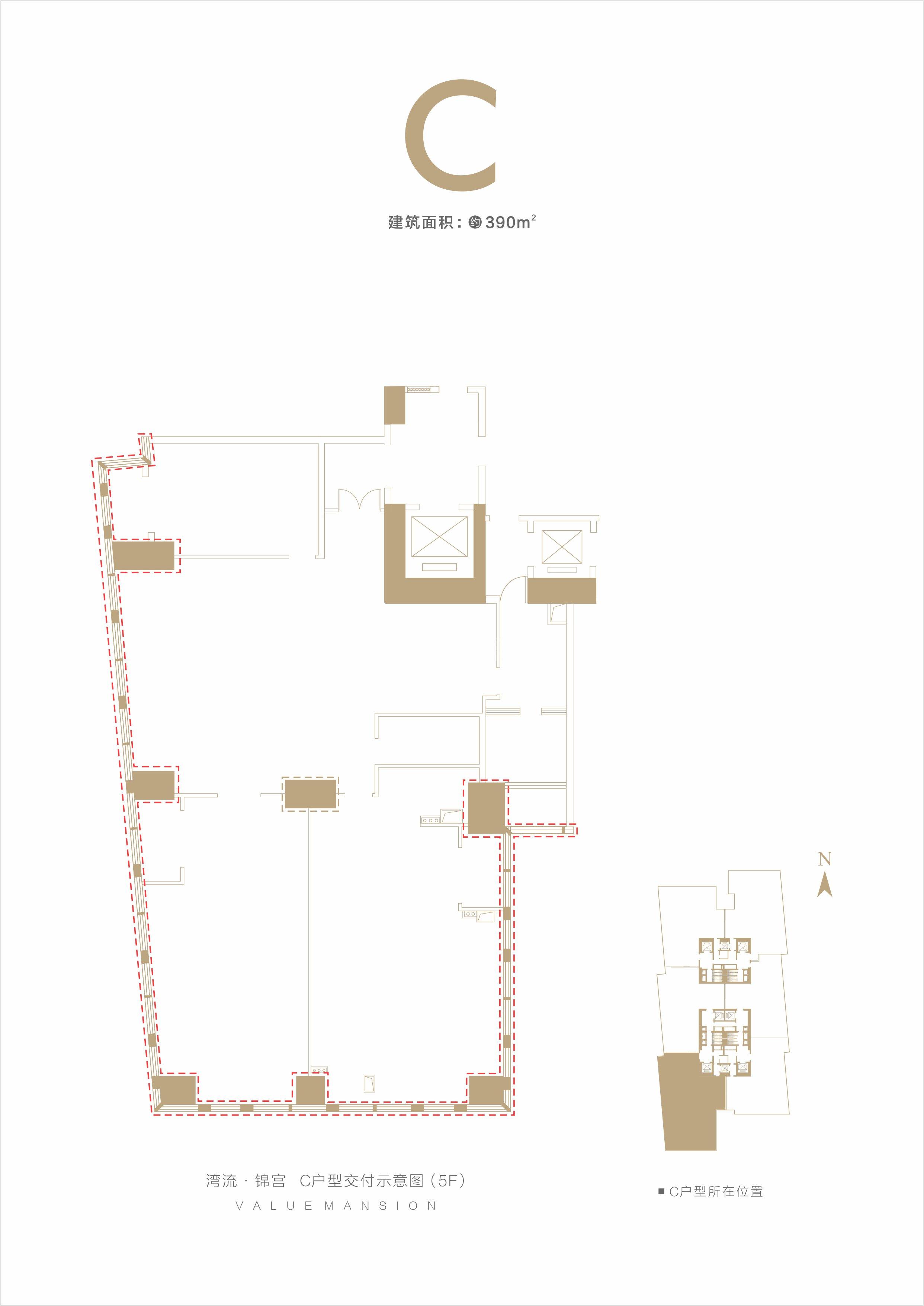 复地金融岛2期c公寓户型图,390.00平米- 成都透明房产网