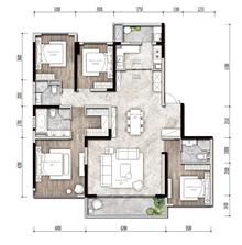 首开云著名邸2期4室2厅3卫175.00平户型