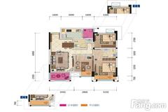 香澜坊1期3室2厅2卫90.50平户型
