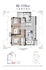 江天阙1期 3室2厅2卫 111.54平米