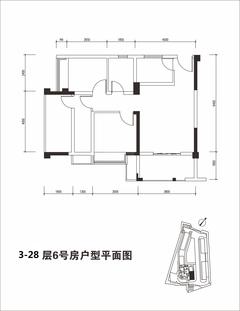 上景·东方邸1期3室2厅1卫77.37平户型