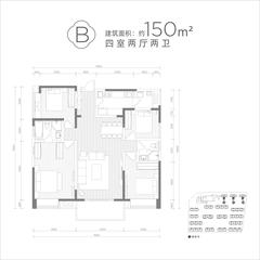 柏云庭1期4室2厅2卫150.00平户型