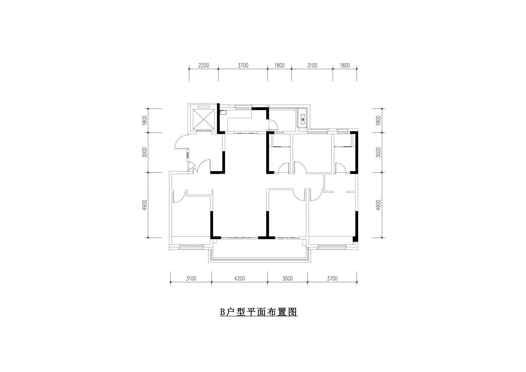 鹿溪樾府小区1期筑波户型图,4室2厅2卫143.00平米 成都透明房产网