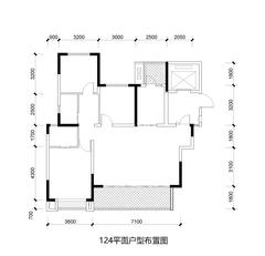 五矿西棠雅园1期3室2厅2卫123.66平户型