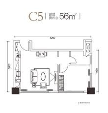 华庭悦璟小区56.00平户型
