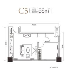 华庭悦璟小区56.00平户型