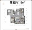 龙湖三千云锦小区1期3室1厅2卫116.19平户型