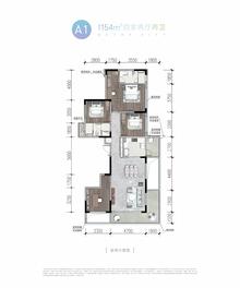 梓潼四季汀苑4室2厅2卫154.00平户型
